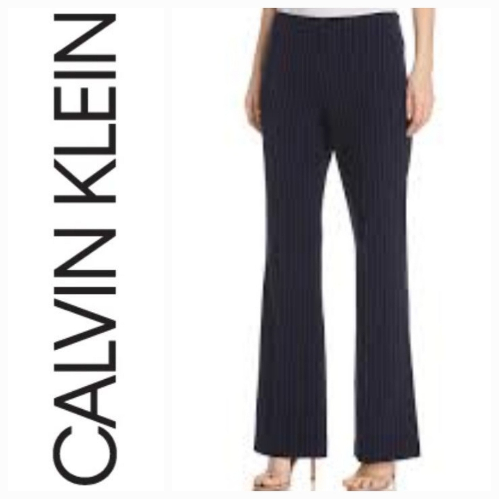 ❤4/$12 Calvin Klein Heather Gray Pin Striped Dress Pants Size 10